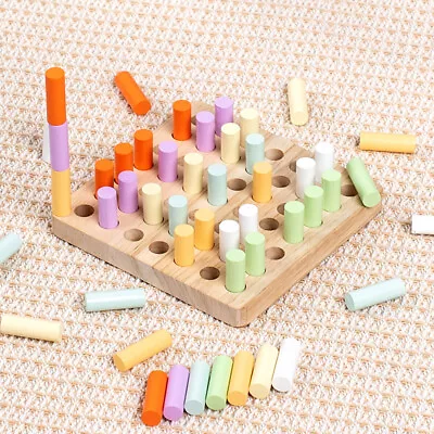 £8.28 • Buy Montessori Wooden Toy Color Matching Stick Building Blocks Preschool SuAAZ