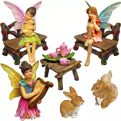 Mood Lab Fairy Garden - Miniature Figurines & Accessories Starter Kit - Fairy Ga • $41.13