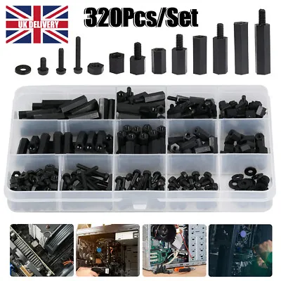 320Pcs M3 Male Female Hex Nylon Spacer Standoff Screw Threaded Pillar Plastic • £8.99