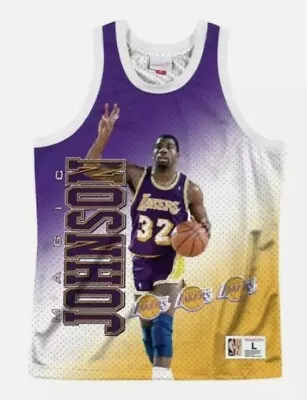 Mitchell & Ness White NBA Lakers Magic Johnson Behind The Back Tank Sz Large • $37.99