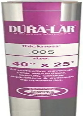 Dura-Lar Clear 25’ Roll – Ultra 005” Film Acetate Alternative Glossy Surface F • $68.99
