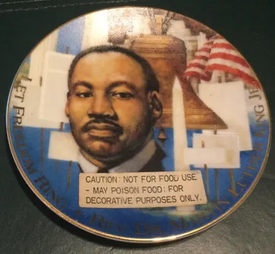 Rev Dr. Martin Luther King Jr. Let Freedom Ring AVON Decorative Plate 5” Collect • $25