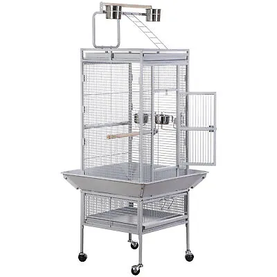 61'' Large Bird Cage Play Top Bird Parrot Finch Cage Macaw Pet Bird Supply White • $98.59