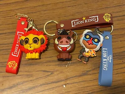 3D Disney The Lion King Simba Pumba Rafiki  Keyring Keychain Pendant  BRAND NEW • £5.95