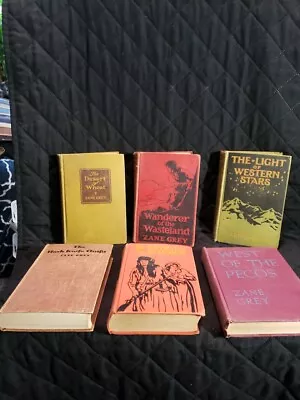 Lot Of 6 Zane Grey Western Novels Hardcover 1906-1933 Lot 1  • $24