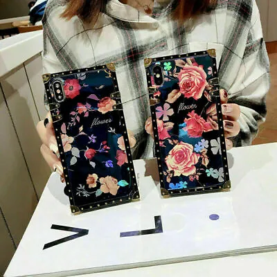 Luxury Flower Peony Square Phone Case For Huawei Mate 40 Nova 7 P40 Pro Honor 20 • $4.78