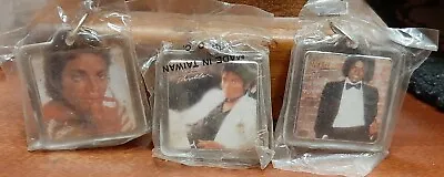 3 Vintage 80's Era Sealed Michael Jackson Keychains Thriller Off The Wall • $12.99