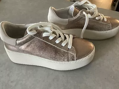 £69.99 • Buy Ash Crackled Leather Flatform Trainers Rose Gold Size 38 / 5 Immaculate