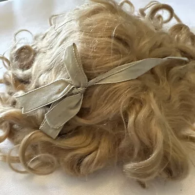 Antique Mohair Doll Wig 17 IN Circ. Antique Doll Wig Antique Mohair Wig Blonde • $11.50