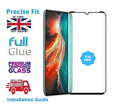 Huawei P30 Pro Full Glue Screen Protector Tempered Glass • £4.89