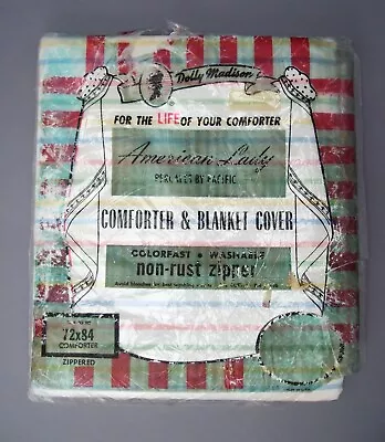 Vintage Cotton Dolly Madison American Lady Comforter Blanket Cover 72  X 84  NOS • $24.99