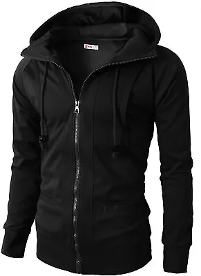 H2H Mens Casual Slim Fit Hoodie Zip-Up Long Sleeve Active Jackets • $72.08