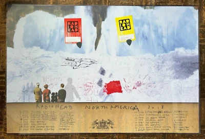 $1850 • Buy Radiohead - 2018 Tour Poster Backstage Pass Guitar Picks - Uc Chicago Concerts!