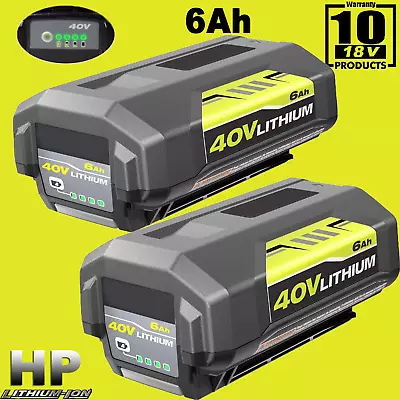 1-2PACK For Ryobi 40 Volt 6.0Ah Battery High Capacity Lithium Ion OP4050 OP40602 • $54