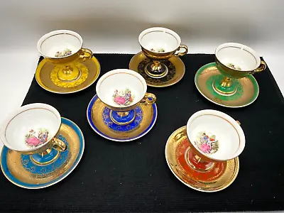 Royal Vienna 1620 Colorful China Porcelain Demitasse Espresso Set Of 6 • $79.99