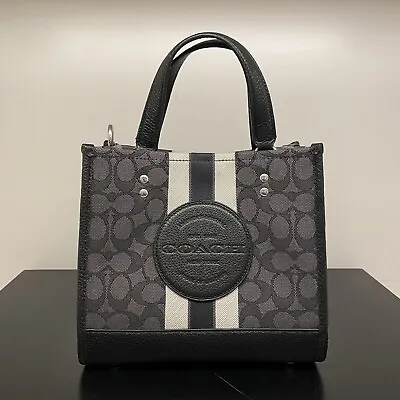 Coach Dempsey Tote 22 In Signature Jacquard C8417 Black • $159