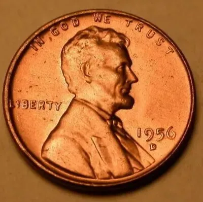 1956-D RPM D/D Northeast Lincoln Wheat Penny Cent  GEM BU Uncirculated RED OBW  • $19.99