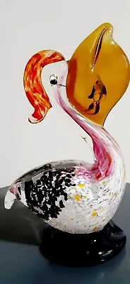 Murano Art Glass Pelican With Fish In Mouth Beak Blown Glass Sculpture Figurine  • $22.90