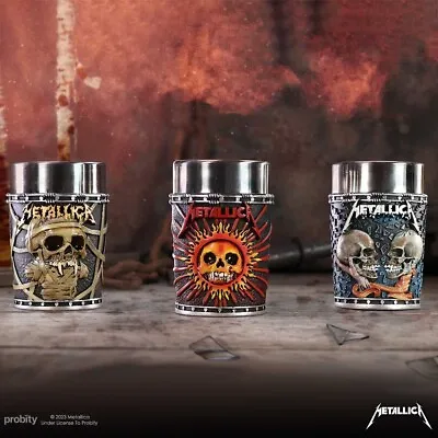 Metallica Set Of 3 Shotglass Licensed Nemesis Shot Glass New Boxed • £59.75