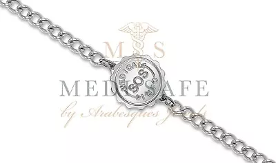 Genuine Medi Safe Stainless Steel Sos Bracelet Medical Info/ice Silver Talisman • £25.99