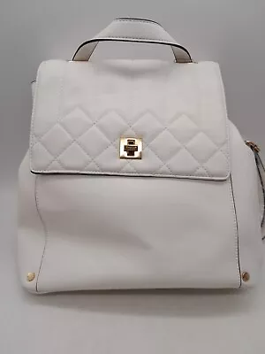 New Dune White Faux Leather Backpack Quilted • £25.99