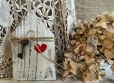 $6.99 • Buy Valentines Heart Mini HOUSE &Key Tiered Tray Farmhouse Decor Rustic Wood Sign HP