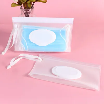 Wet Wipes Bag Napkin Storage Pouch Cosmetic Container Wipes Case Snap Strap • £4.12