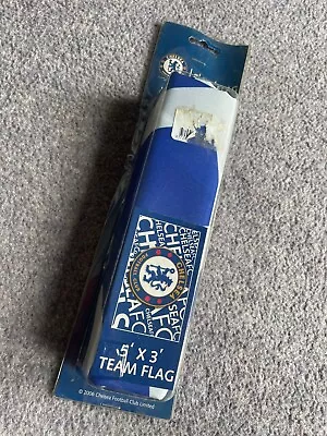 CHELSEA FC Large 5’ X 3’ TEAM FLAG Football BLUE & WHITE 2006 Official Product • £18