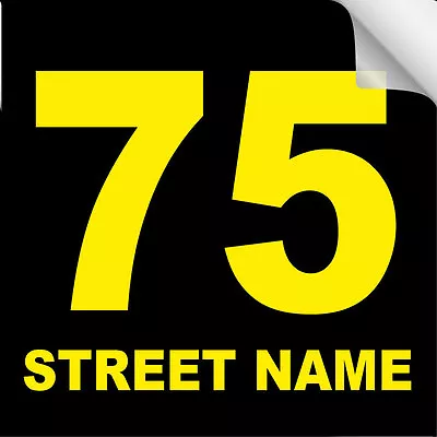 Wheelie Bin Sticker Numbers (4pk) - Style 4/Black-Yellow. High Quality Vinyl • $25