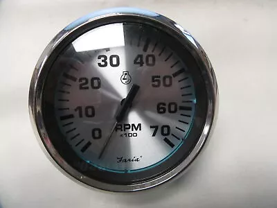 Faria Tachometer Gauge Tc9004b Spun Silver Face & Bezel Marine Boat • $44.95