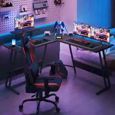 L-Shaped Gaming Desk W/ Monitor Riser • $89.99