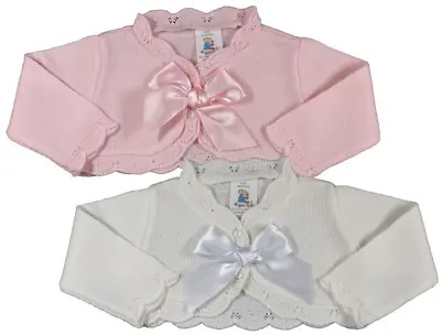 Baby Girl Bolero Cardigan BOW Spanish Style Christening Party • £6