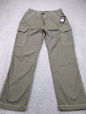 True Religion Pants Mens Sz 33 Green Military Cargo Relaxed Contrast Stitch NWT • $44.16