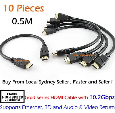 $9.99 • Buy Short 0.5M High-Speed HDMI Cable Cord Support 4K, Ethernet, 3D And Audio Return 