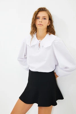 $21.99 • Buy Regular Fit Basic Peter Pan Collar Woven Blouse