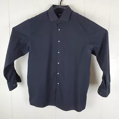Boss Hugo Boss Shirt Men Size 18.5 34/35 Black Button Up Collared Long Sleeve • $25.08