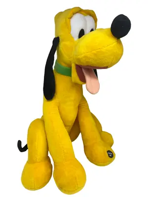 Disney Pluto Talking Dog Soft Toy Plush Mickey & Freinds Sitting H13  Sambro • £10.20