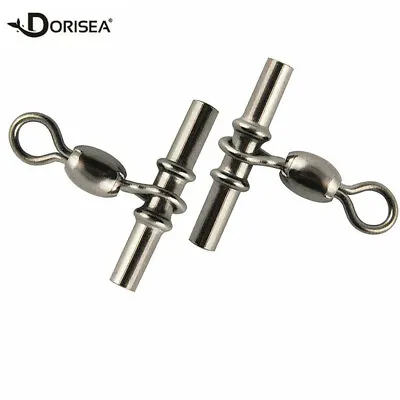 30~100 Pcs Cross-line Crane Fishing Swivels 3 Way T-Shape Fishing Swivel Sleeves • $47.85