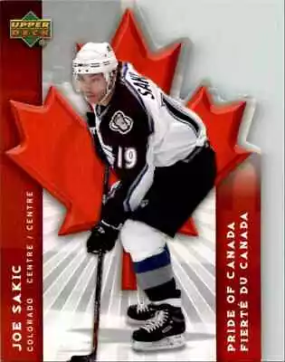 2007-08 Mcdonald's Upper Deck Pride Of Canada Joe Sakic #PC1 • $4.50