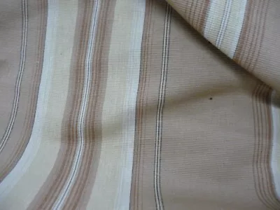 Pottery Barn Riley STripe FABRIC 59  Wide Upholstery Gold Neutral Brown Canvas • $12.99