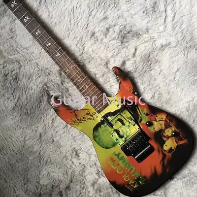 Custom Hammett Mummy Pattern Electric Guitar Black Hardware FR Bridge 24F • $319