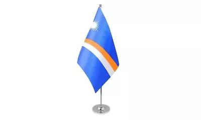 MARSHALL ISLANDS PRESTIGE TABLE FLAG 6'' X 9'' Satin - MARSHALLESE DESK FLAG 22 • $12.95
