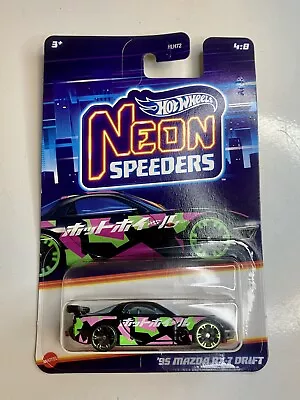 2024 HOT WHEELS Neon Speeders - ‘95 Mazda RX-7 Drift (Black #4) • $13