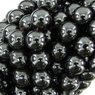 Natural Magnetic Hematite Round Beads Gemstone 15.5  Strand 4mm 6mm 8mm 10mm • $4.99