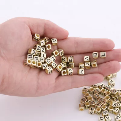  500 PCS Gold Letter Beads For Bracelets Decor Home Assorted • £7.25