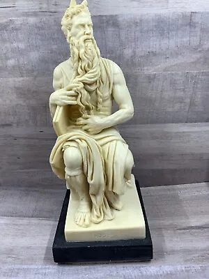 Vintage A. SANTINI Marble & Alabaster Statue Of Moses (after Michelangelo). • $40