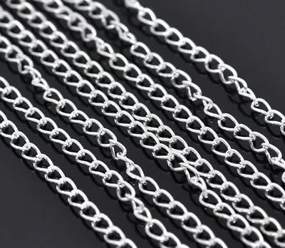 2 To 20 Metres Open Link Metal Curb Jewellery Making Crafts Chain • £4.10