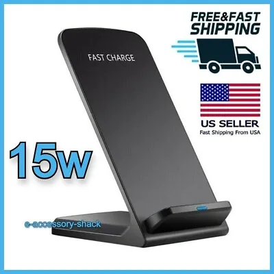 Qi Wireless Fast Charger Charging Pad Stand Dock For Samsung Galaxy IPhone Phone • $8.54