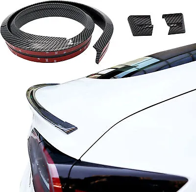 4.9ft Carbon Fiber Style Universal Spoiler Rear Roof Trunk Molding Lip Wing • $15.49