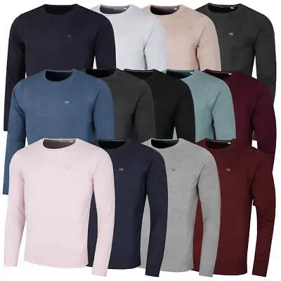 Calvin Klein Mens 2024 Crew Neck Cotton Breathable Golf Sweater 47% OFF RRP • £31.95